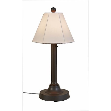 Patio Living Patio Living Concepts 56077 30 x 2 in. Malibu Outdoor Table Lamp with Bronze Resin Body & Natural Canvas Sunbrella Shade Cover 56077